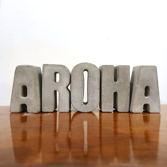 'Aroha' Concrete Letters