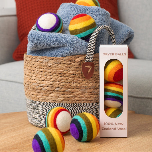 NZ Wool Dryer Balls (3 Pack) - Rainbow