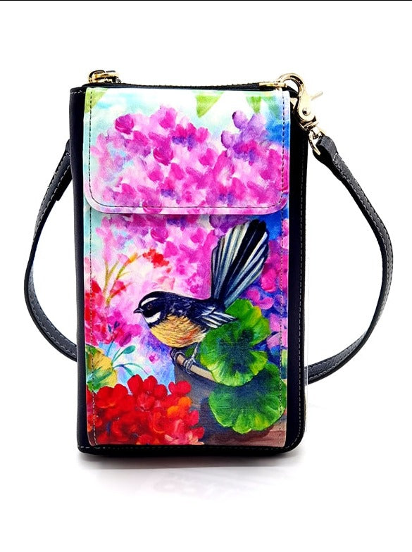 Cell Phone Bag - Pink Garden Fantail