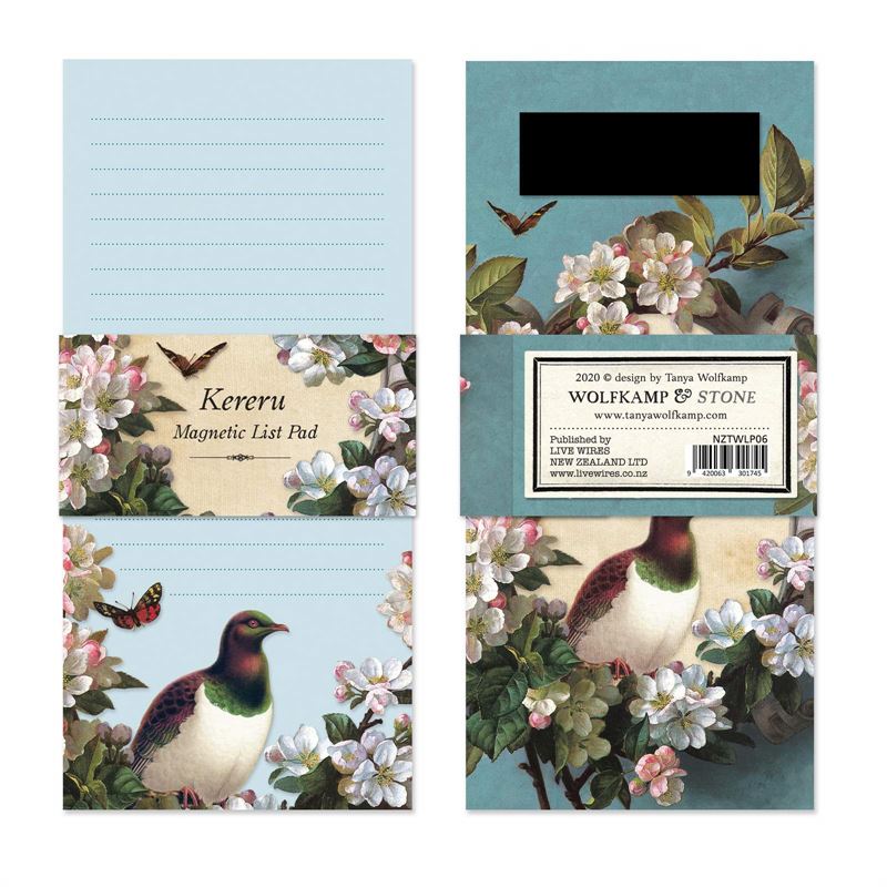 Magnetic List Pad - Blue Native Birds