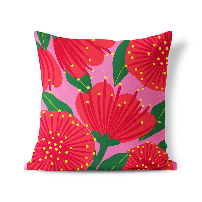 Cushion Cover - Pink Pōhutukawa