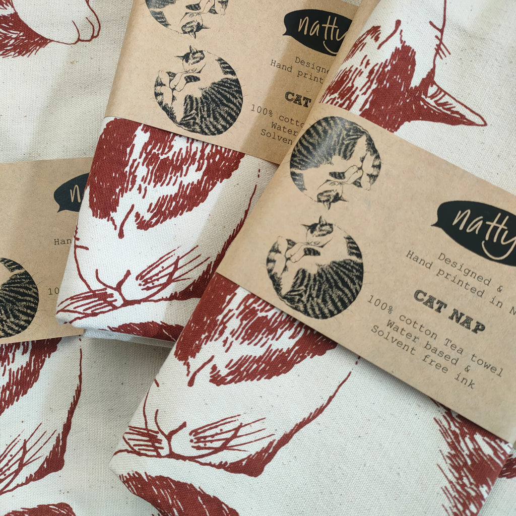 Natty Tea Towel - Cat Nap