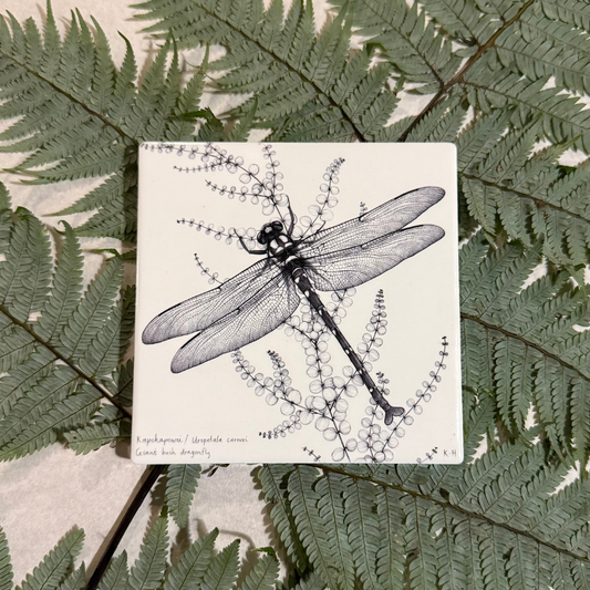 Ceramic Coaster - Kapokapowai / Dragonfly (Katy Hayward)