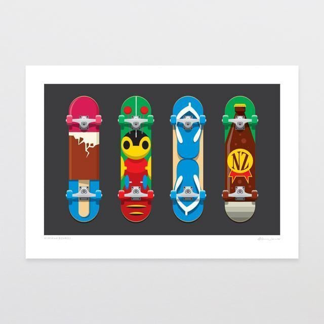 Glenn Jones Art Print - Kiwiana Board