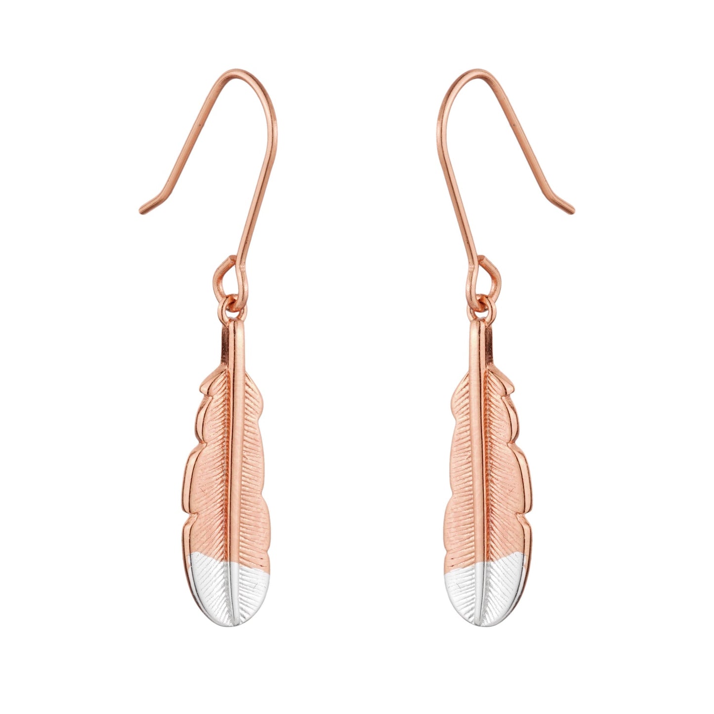 Little Taonga - Rose Gold Huia Feather Earrings