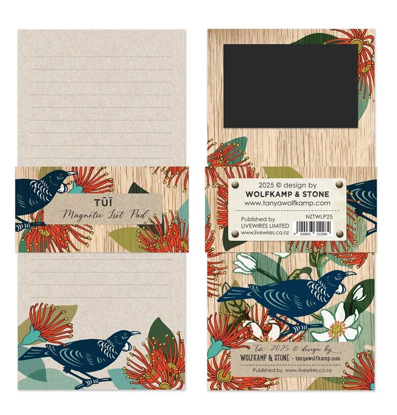 Magnetic List Pad - Stylised Native Birds