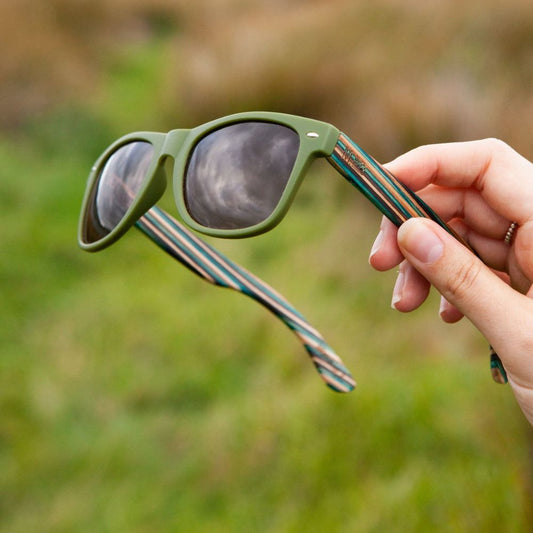 Sunglasses - Green Striped
