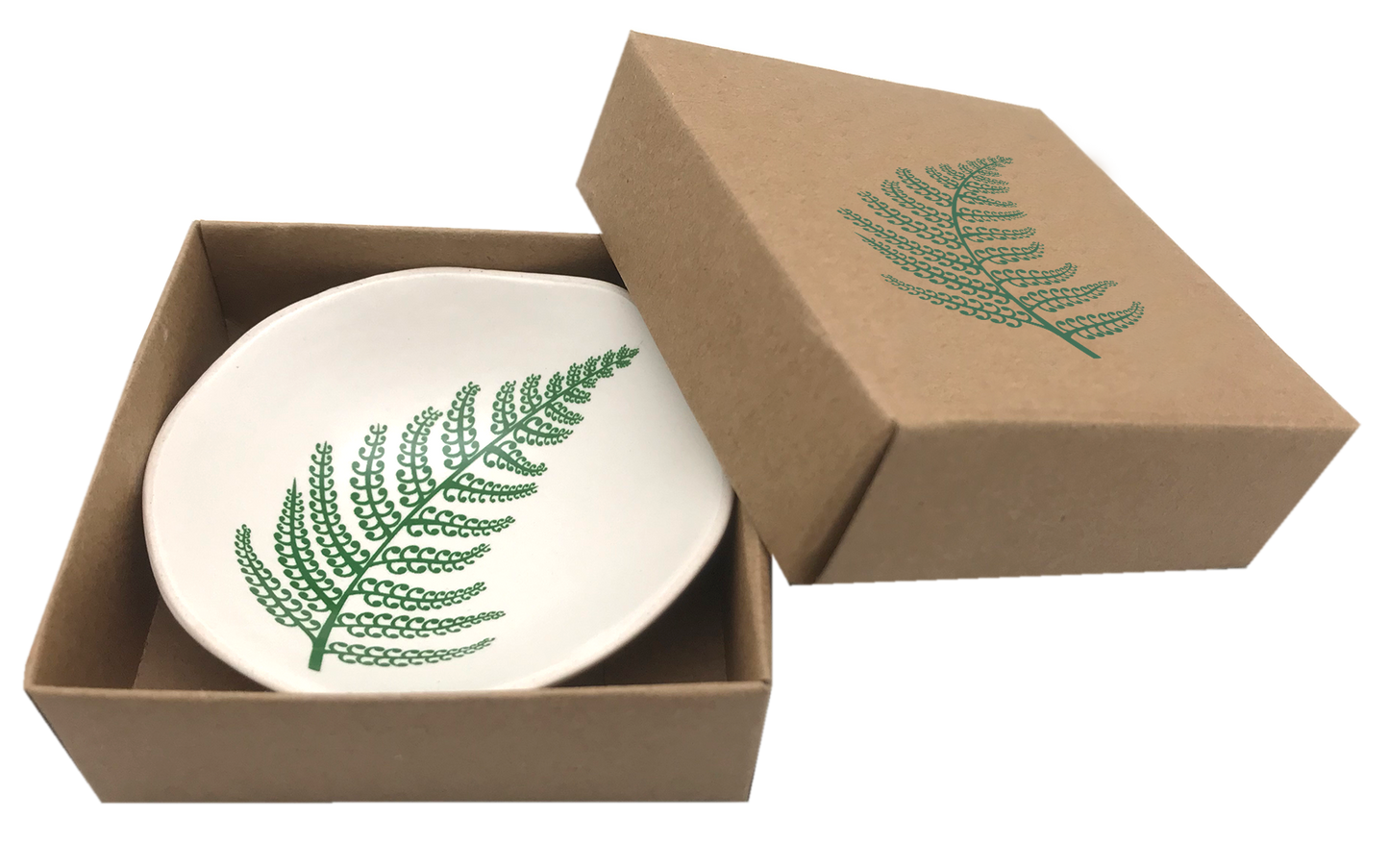 Jo Luping Small Bowl - Fern (Green on White)