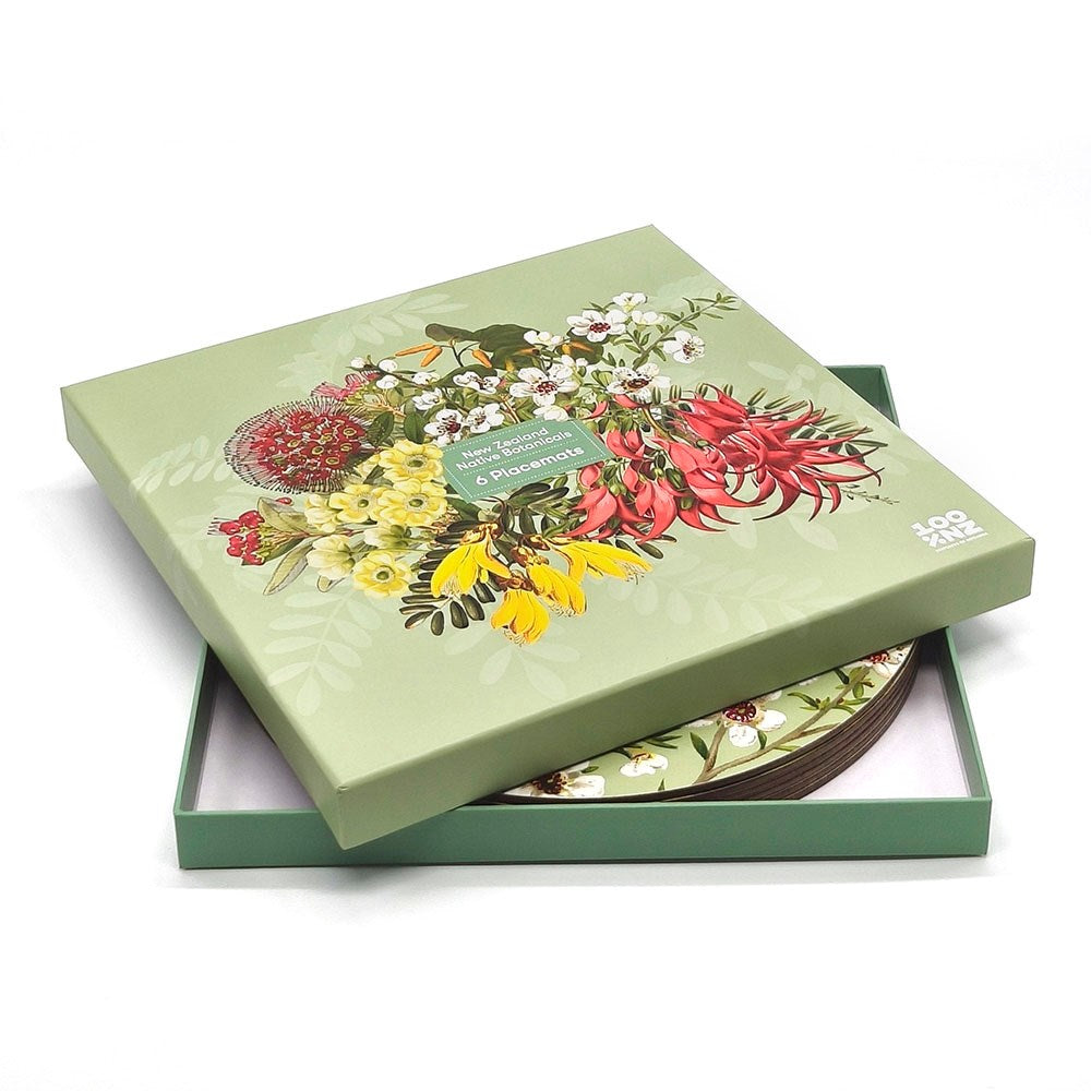 Native NZ Botanical Placemats Set 6
