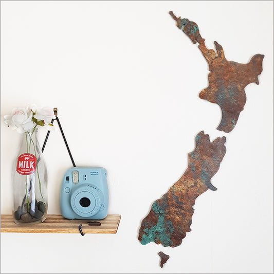 New Zealand Wall Art - Copper Patina