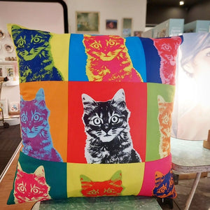 Cat Pop Art Cushion Cover
