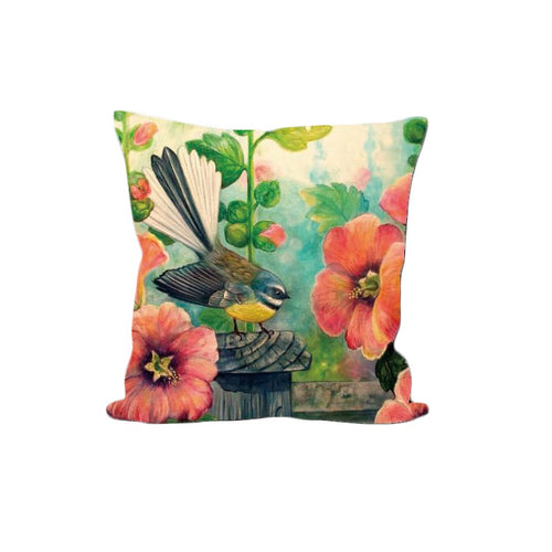 Cushion Cover - Fantail Hollyhocks