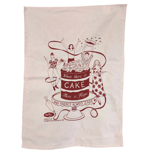 Natty Tea Towel - Where There is Cake There is Hope