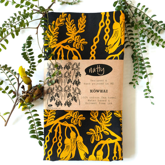 Natty Tea Towel - Kōwhai
