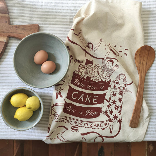 Natty Tea Towel - Where There is Cake There is Hope