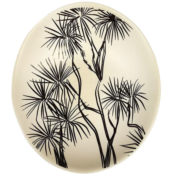 Jo Luping Medium Bowl - Tī Kōuka (Black on White)
