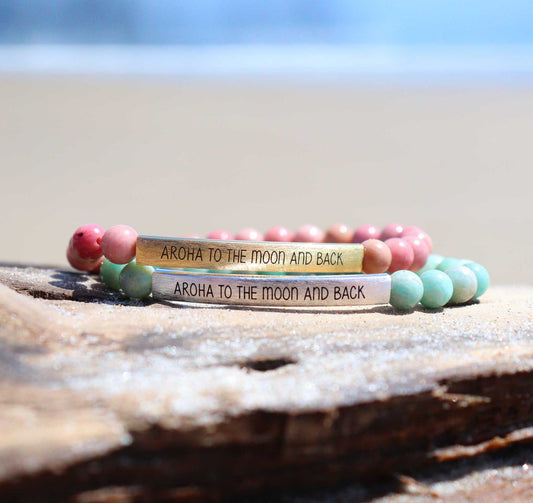 Little Taonga Gemstone Bracelet - Aroha to the Moon and Back