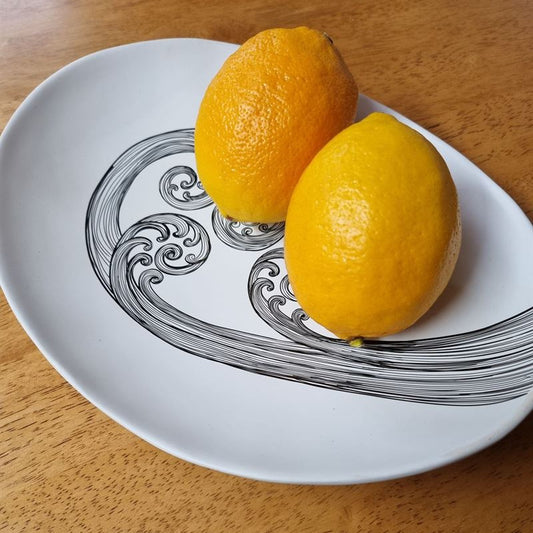 Jo Luping Large Bowl - Ponga Frond (White)