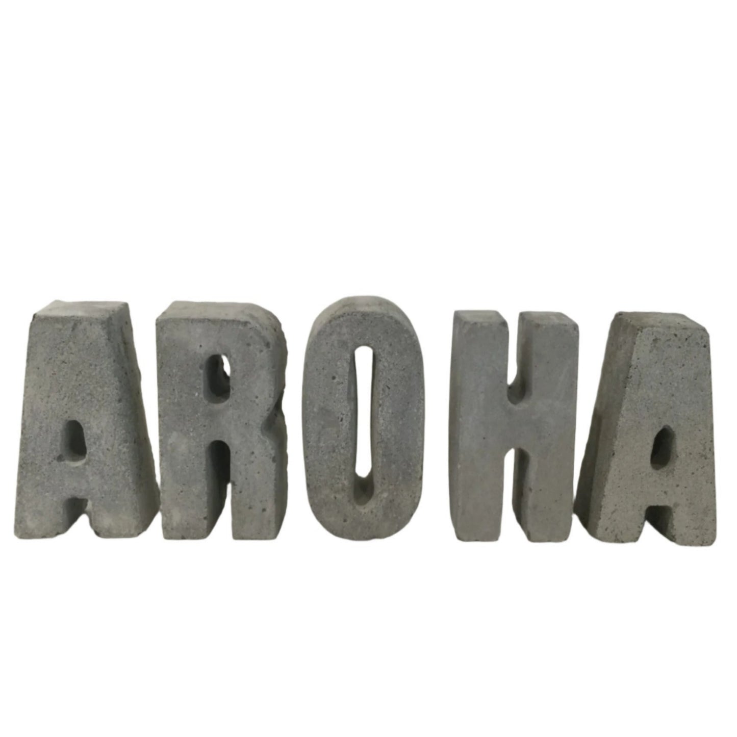 'Aroha' Concrete Letters