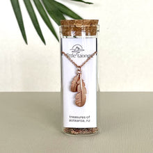 Little Taonga - Rose Gold Huia Feather Necklace