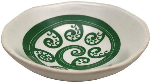 Jo Luping Small Bowl - Fern Frond (Green on White)