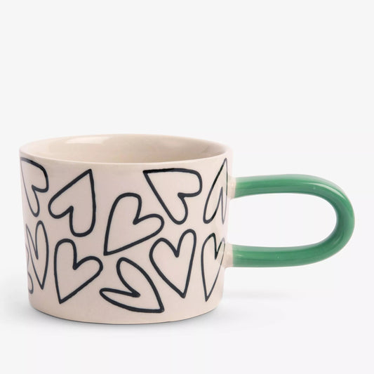 Ceramic Mug - Outline Hearts (Caroline Gardner)