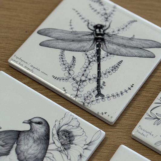 Ceramic Coaster - Kapokapowai / Dragonfly (Katy Hayward)
