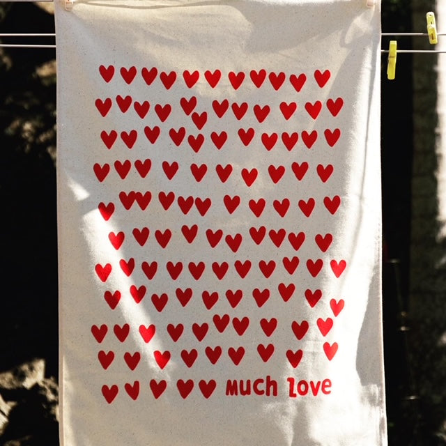 Tuesday Print Tea Towel - Hearts