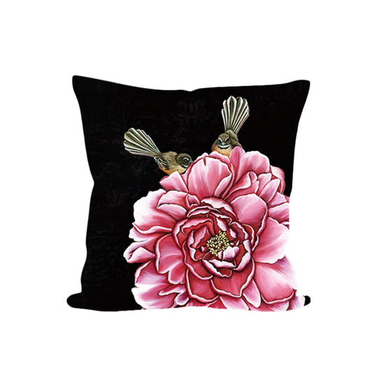 Anita Madhav Cushion Cover - Fantail & Camelia