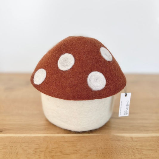 Felt Toadstool Trinket Box - Rust (Large)
