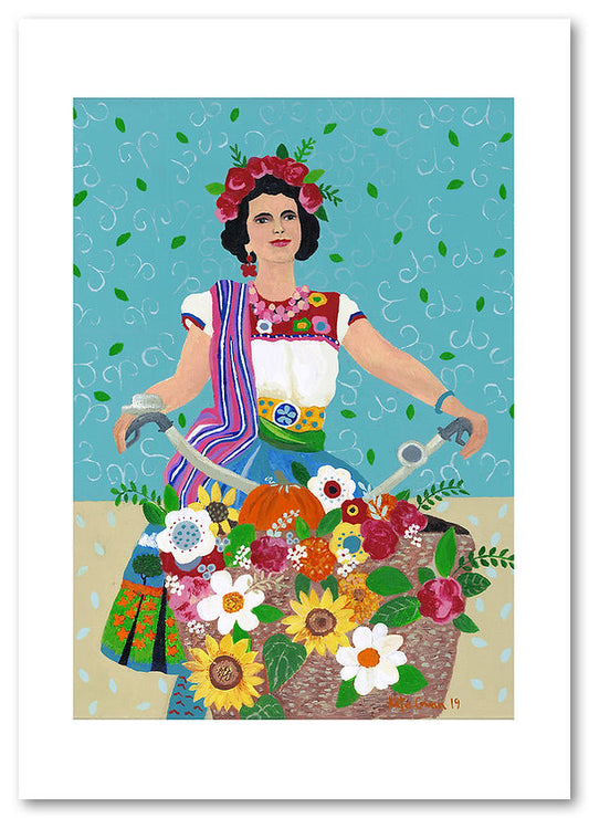 Kate Cowan Art Print - Belle on a Bike