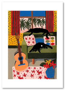 Kate Cowan Art Print - Couch Cats