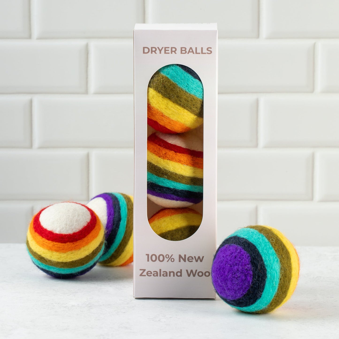 NZ Wool Dryer Balls (3 Pack) - Rainbow