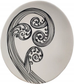 Jo Luping Medium Bowl - Ponga Frond (Black on White)