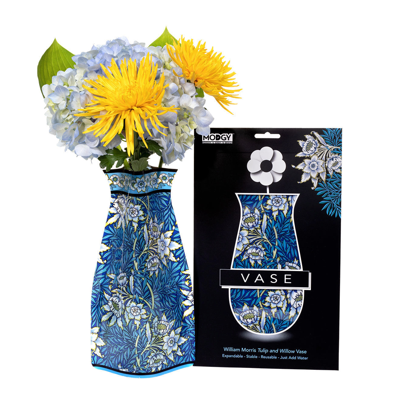 Expandable Flower Vase - Tulip & Willow (William Morris)