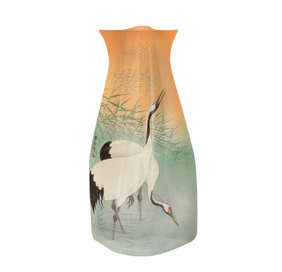 Expandable Flower Vase - Two Cranes (Ohara Koson)