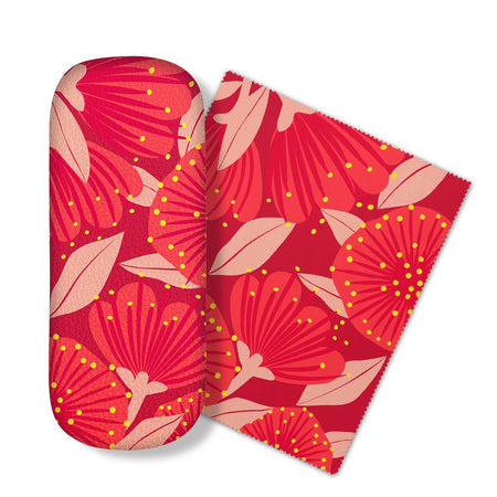 Glasses Case - Bright Botanical Pōhutukawa