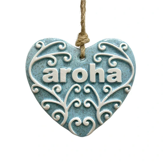 Ceramic Heart Aroha Bluesand