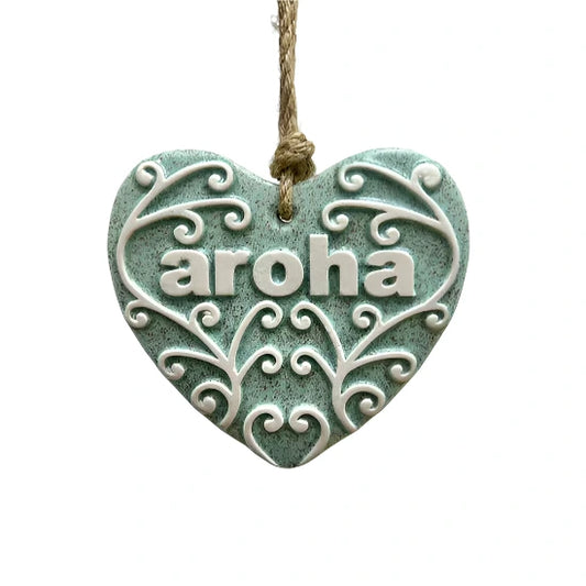 Ceramic Heart Aroha Greensand