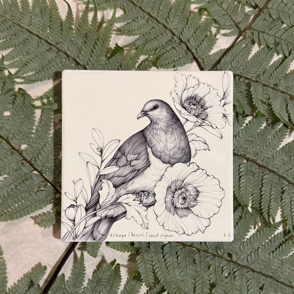 Ceramic Coaster - Kererū (Katy Hayward)