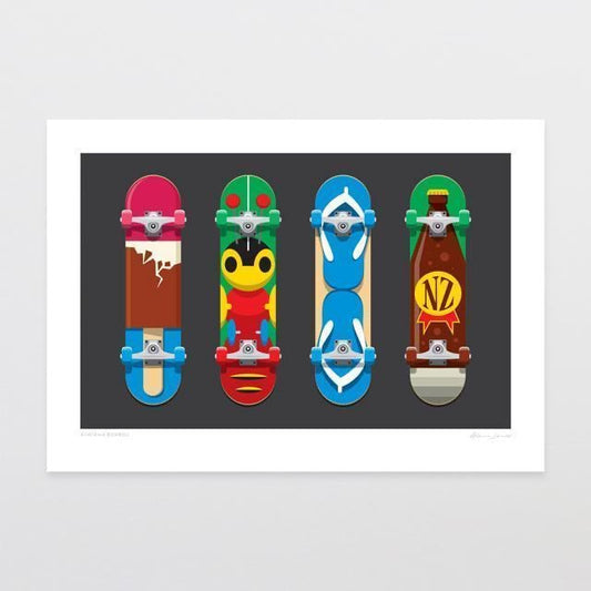 Glenn Jones Art Print - Kiwiana Board