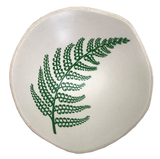 Jo Luping Small Bowl - Fern (Green on White)