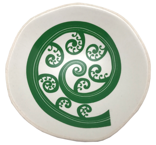 Jo Luping Small Bowl - Fern Frond (Green on White)