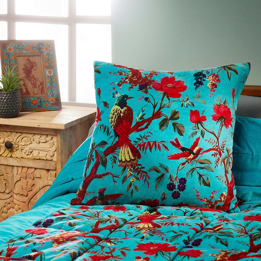 Bird of Paradise Cushion Cover - Aqua