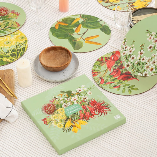Native NZ Botanical Placemats Set 6