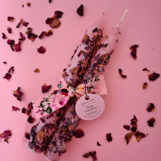 Anoint Rose Petal Candles (pair)