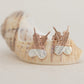 Little Taonga - Crossed Huia Feather Studs (Rose Gold)