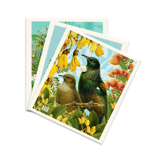 Dishcloth Set - Botanical Birds