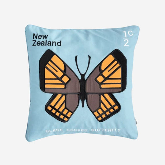 Retro Stamp Cushion Cover Glade Copper Butterfly