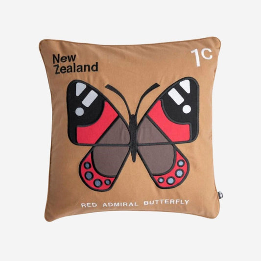 Retro Stamp Cushion Cover Red Admiral